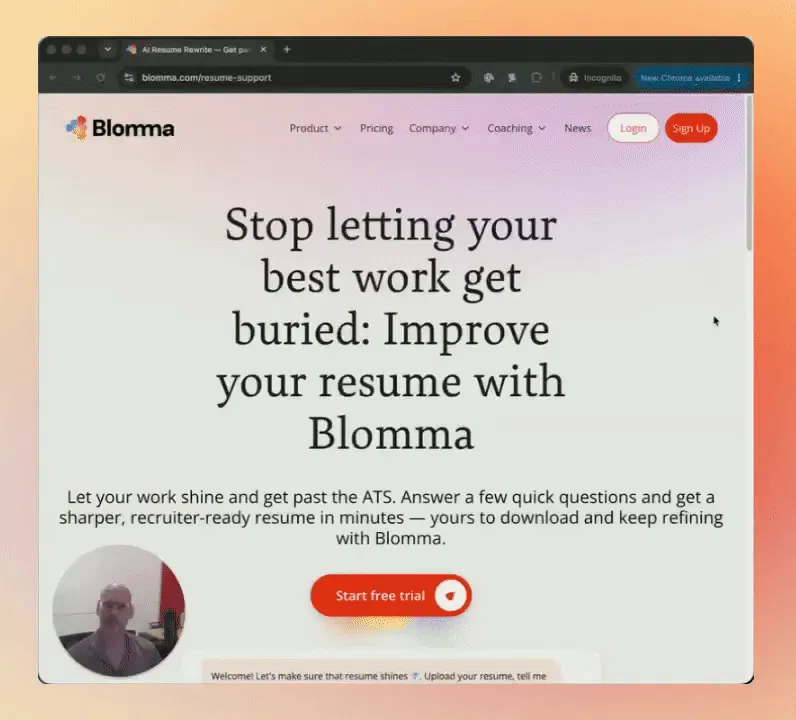 Resume Support by Blomma