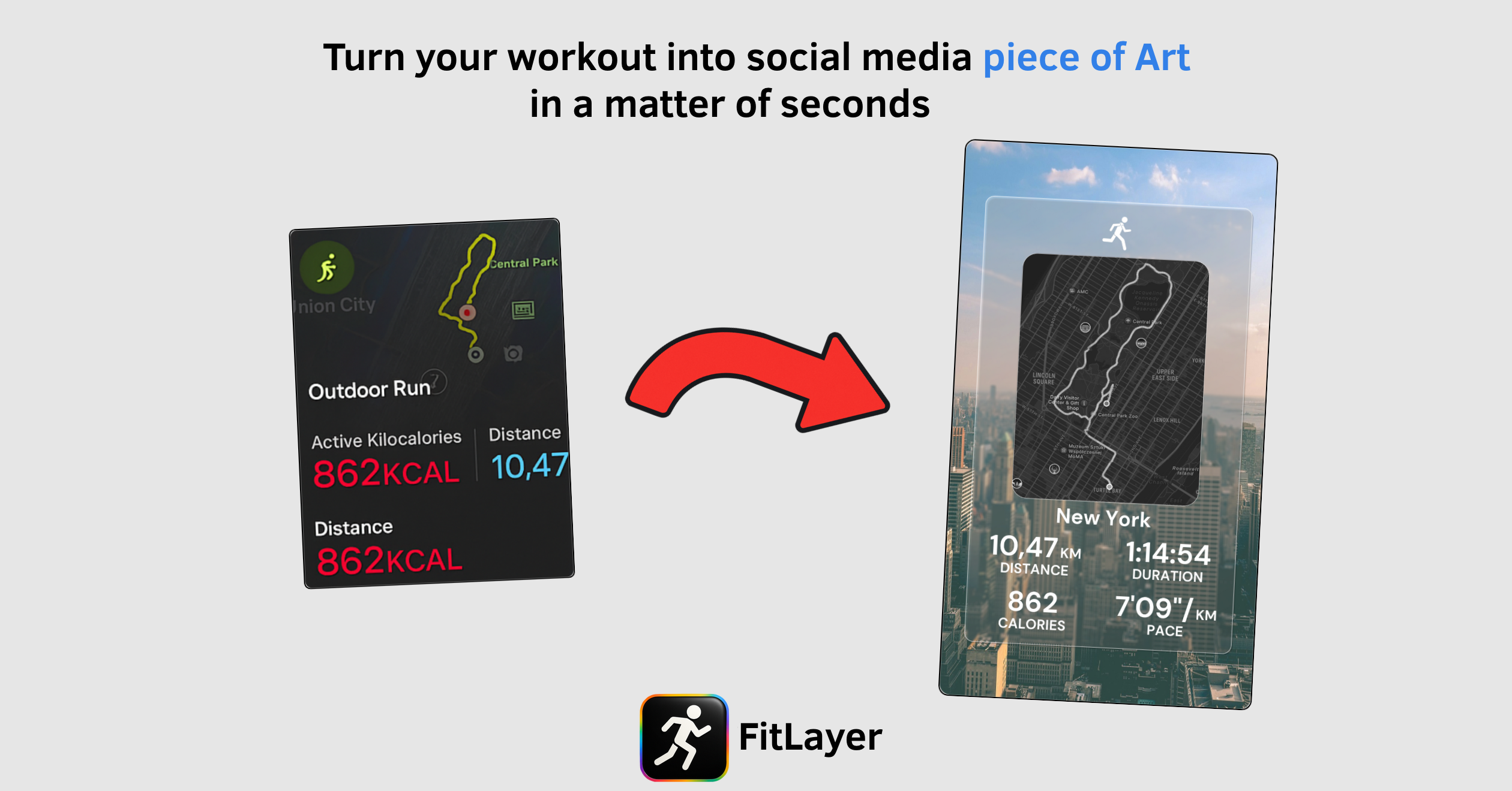 FitLayer - Turn your workout into social media piece of Art media 1