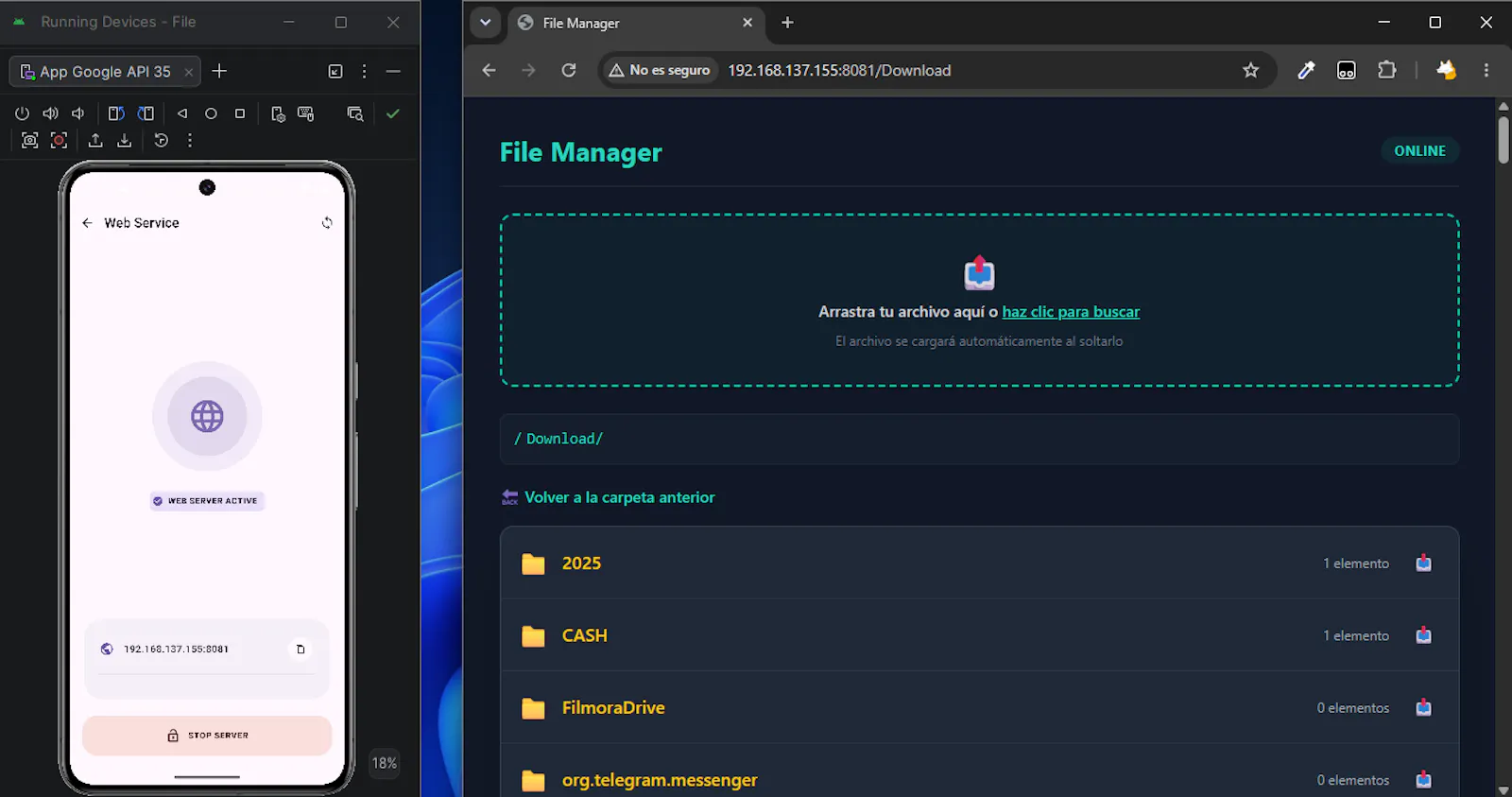 Administrador de archivos screenshot 1