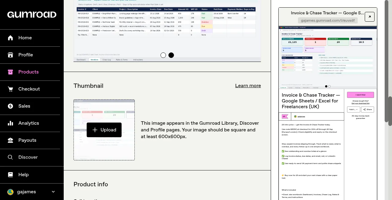 Invoice & Chase Tracker