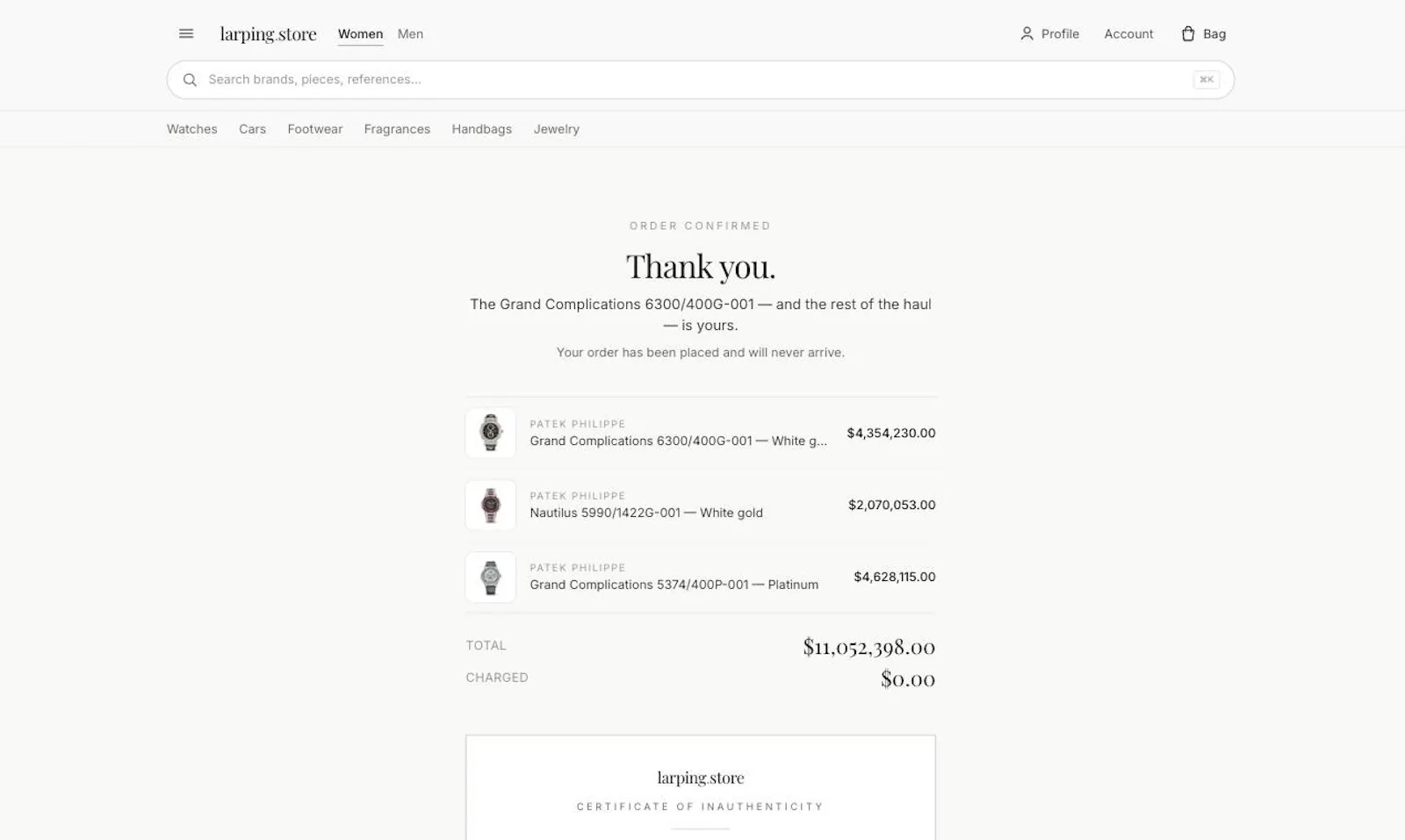 larping.store screenshot 2
