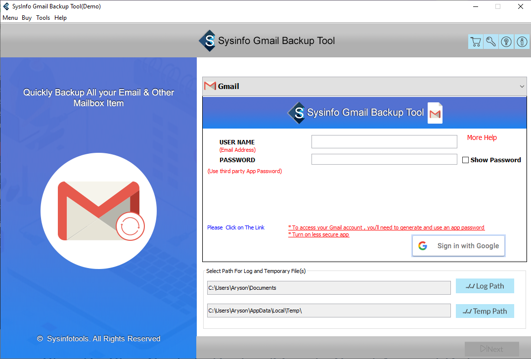 SysInfo Gmail вложения загрузчика media 1