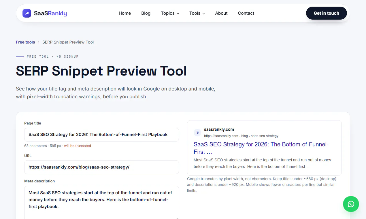 SaaS Rankly Free Tools gallery image