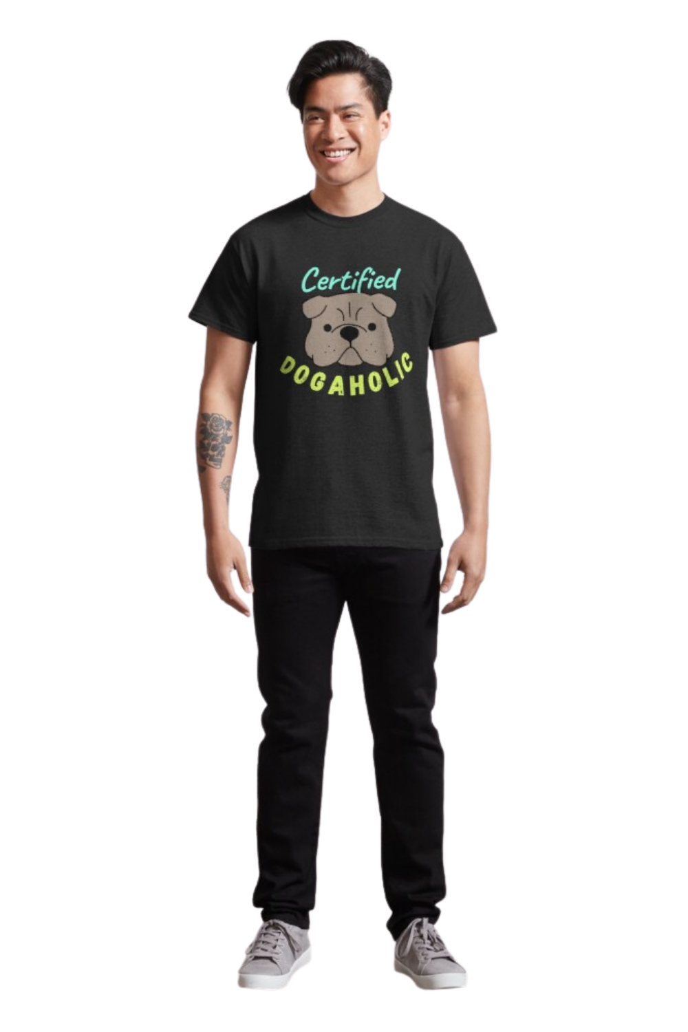 เสื้อยืด Dogaholic Classic ที่ผ่านการรับรอง - ฉันเป็น Dogaholic ที่ได้รับการรับรองซึ่งรัก Dog Dog Classic T-Shirt media 3