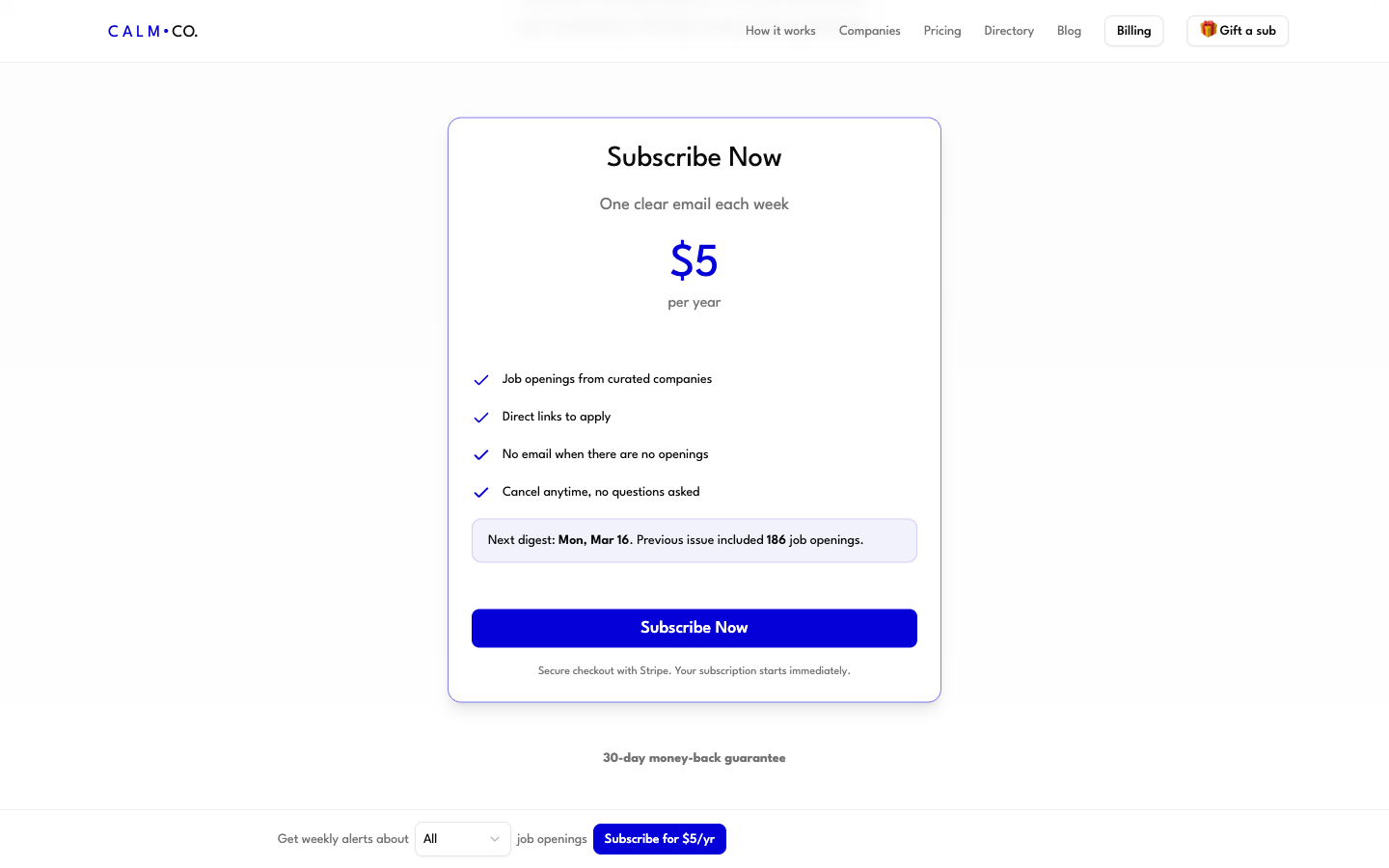 Calm Companies - Screenshot 5 showing product features and functionality