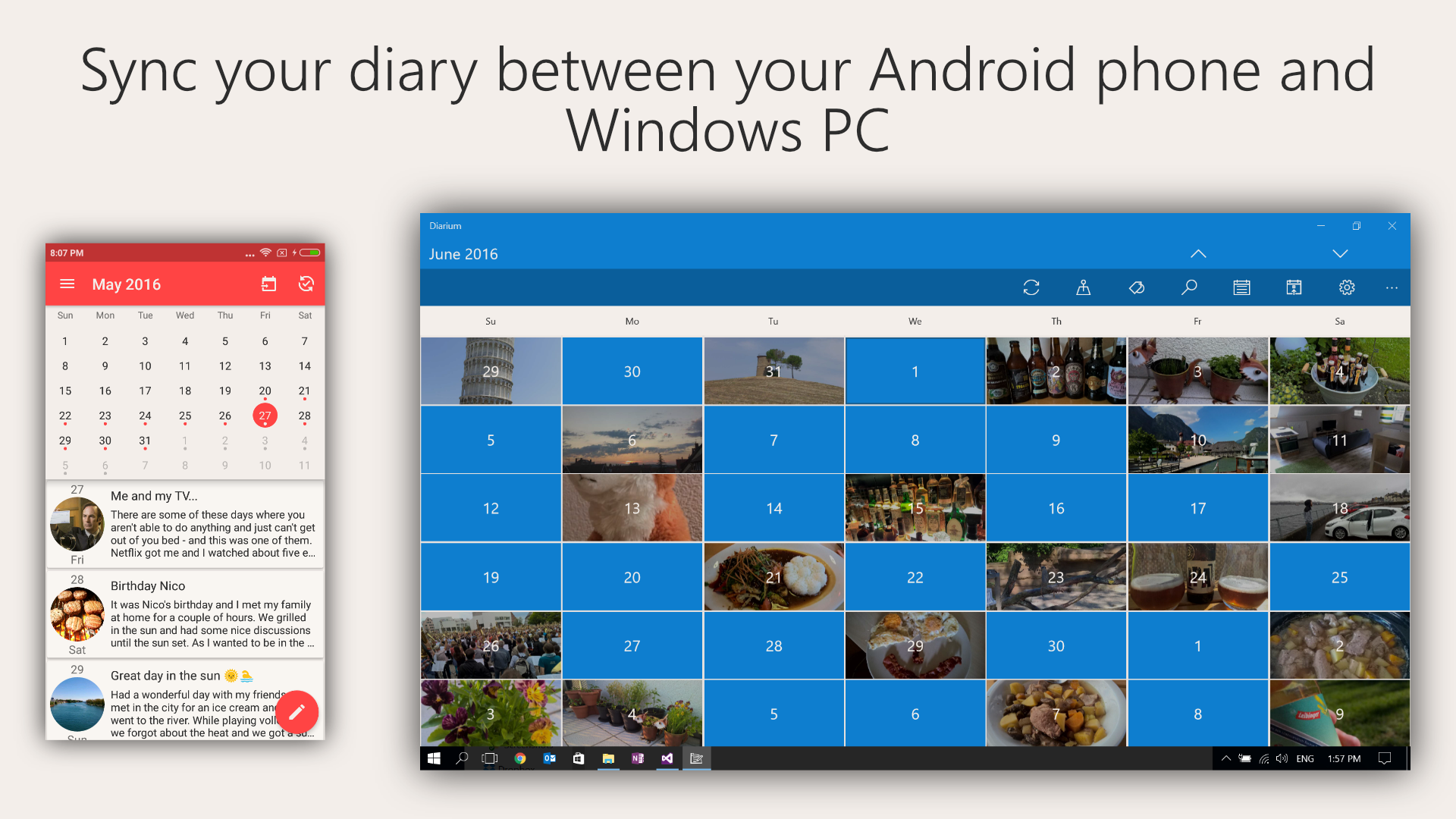 diary app for windows and android