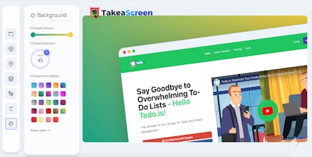 고품질 비디오를 녹화하는 Takeascreen 2.0의 스크린샷