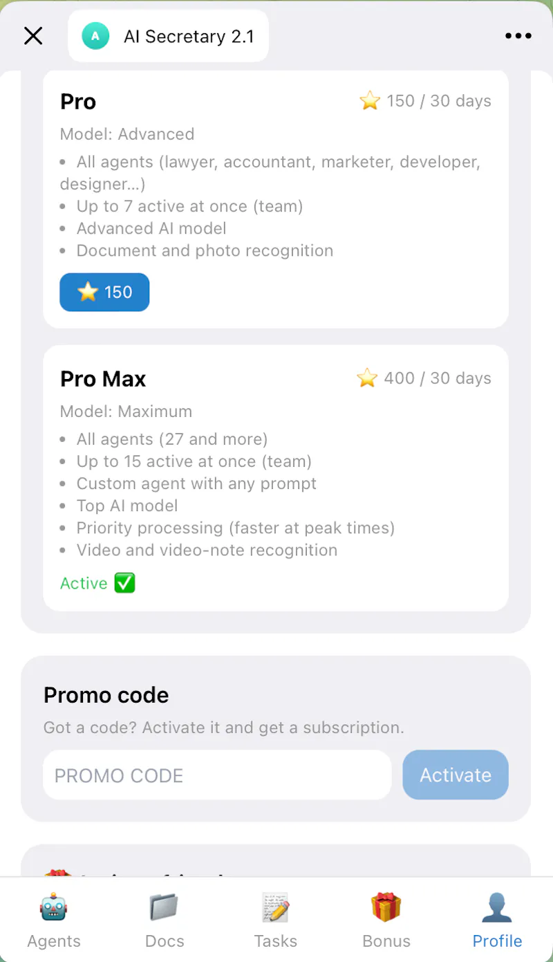 AI Secretary (Telegram Bot) screenshot 4