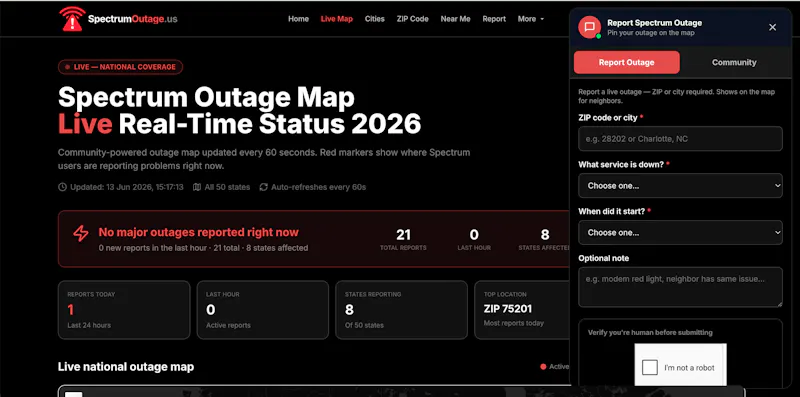 SpectrumOutage.us screenshot 6