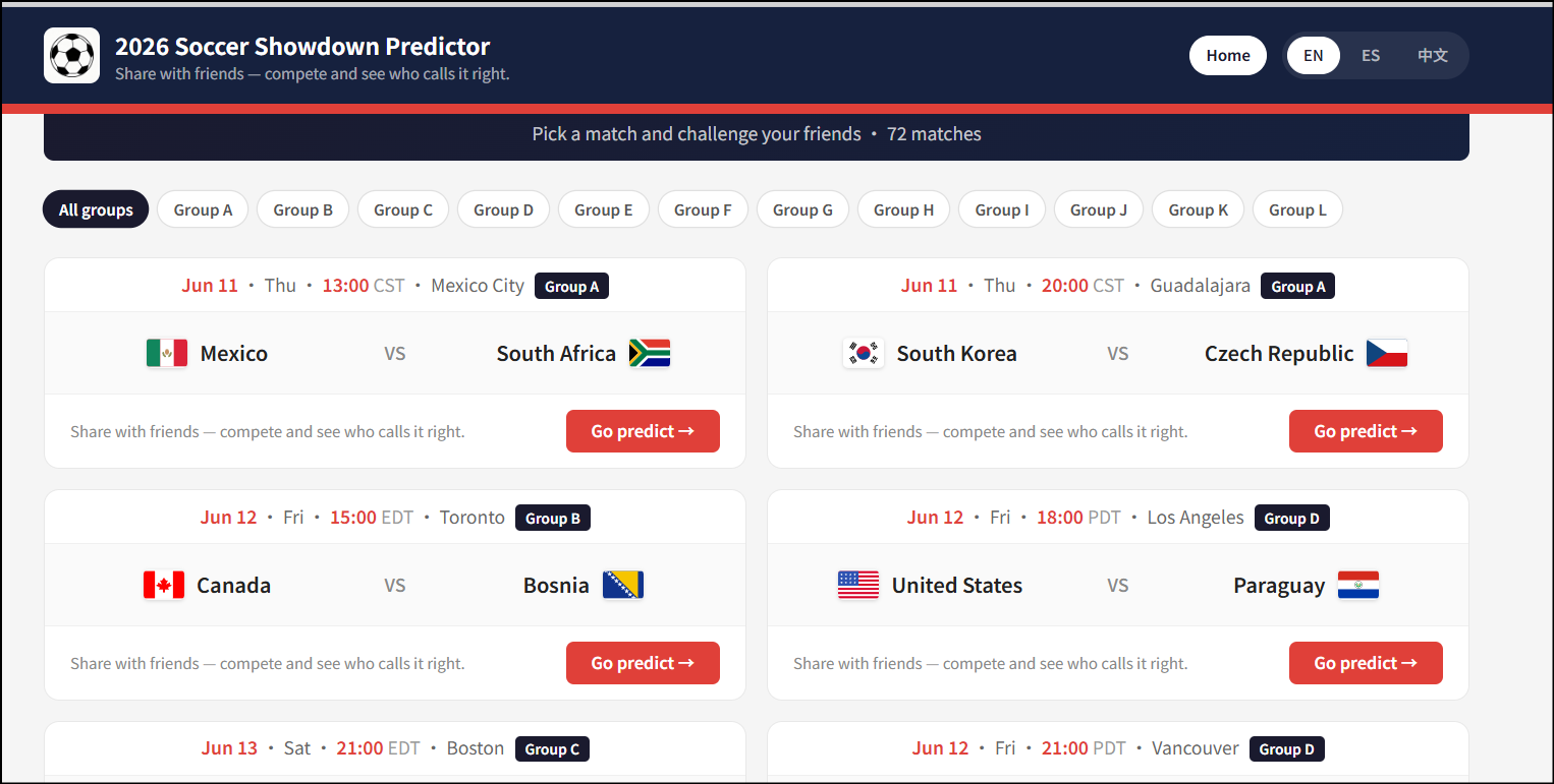 2026 Soccer Showdown Predictor gallery image