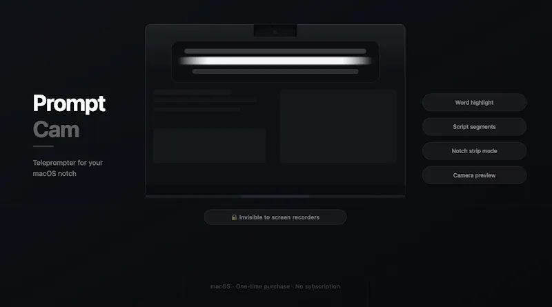 PromptCam - MacOS secret teleprompter screenshot 4