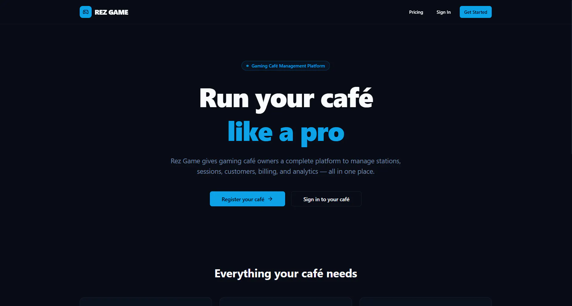 Rez Game — Gaming Cafe Management gallery image