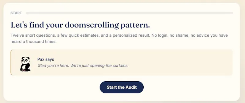 Pax Gate Doomscrolling Audit screenshot 5