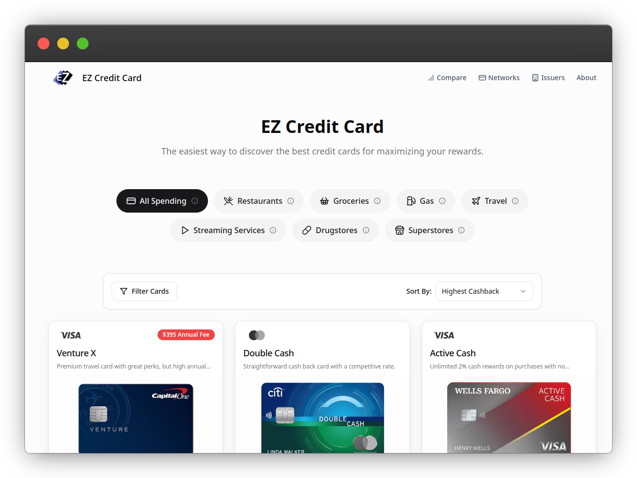 وسائط بطاقة الائتمان EZ - قارن بطاقات الائتمان مرة أخرى 1
