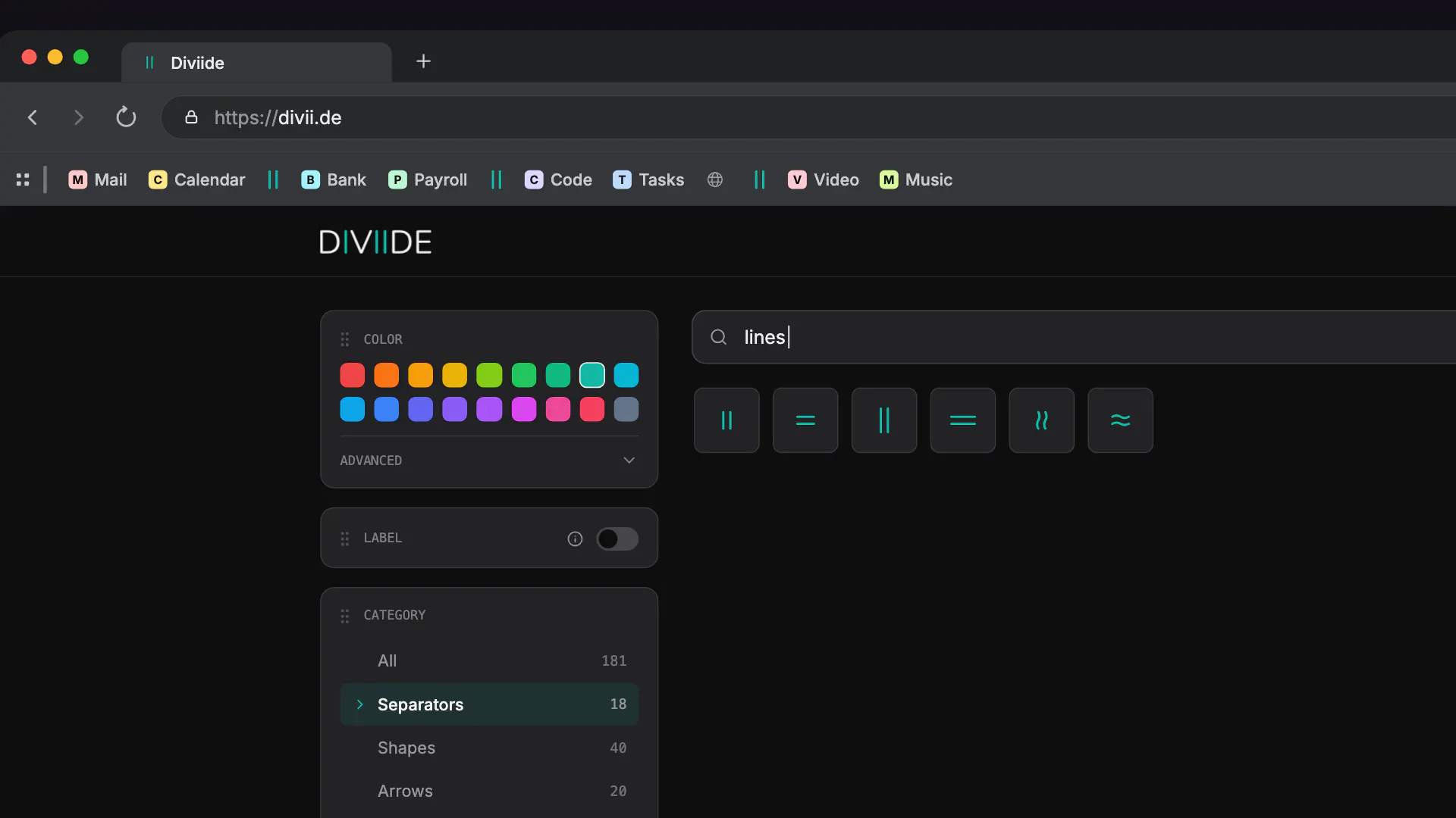 Diviide screenshot