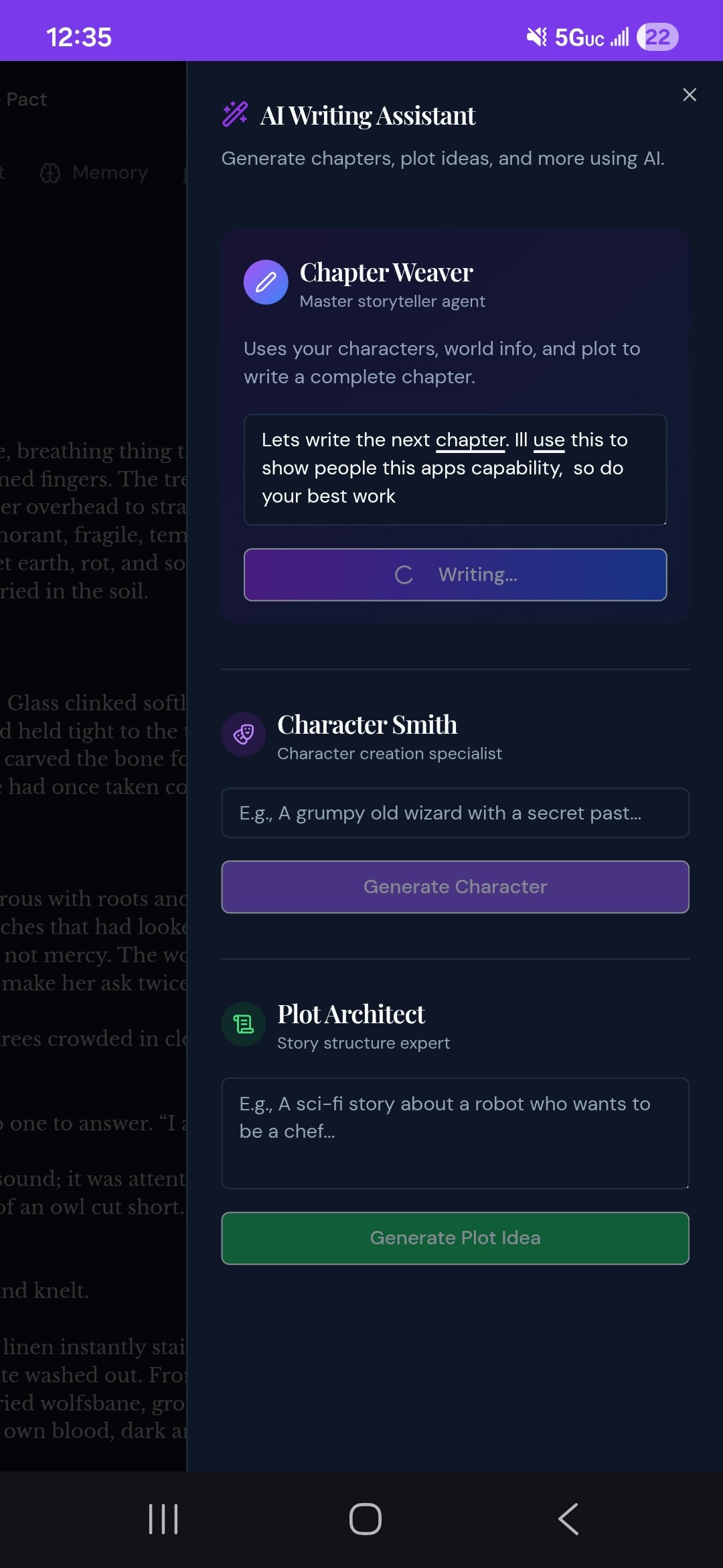 Purestoryai,  a next gen novel studio gallery image