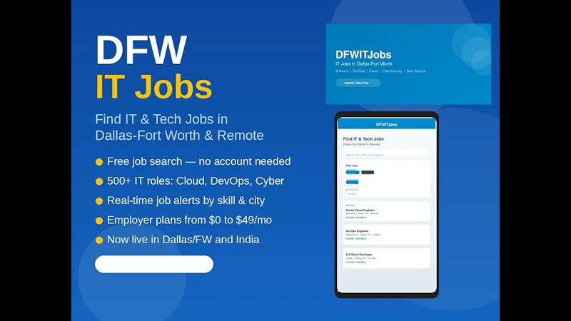 DFWITJobs screenshot 1 (video preview)