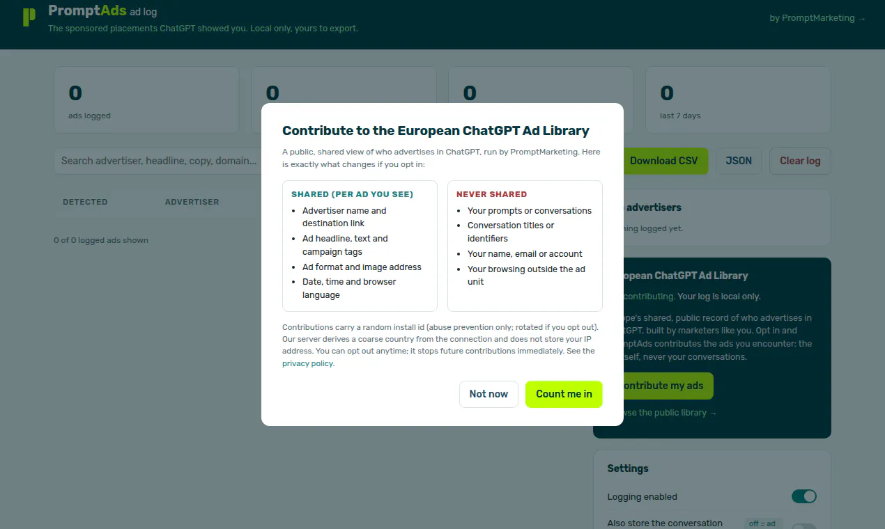 PromptAds: ChatGPT Ads Library gallery image