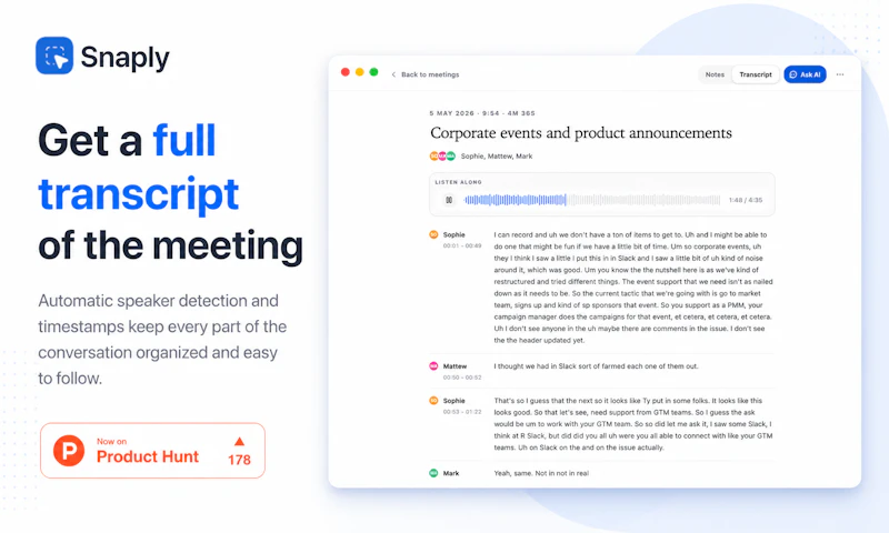 AI meeting notes by Snaply screenshot 4