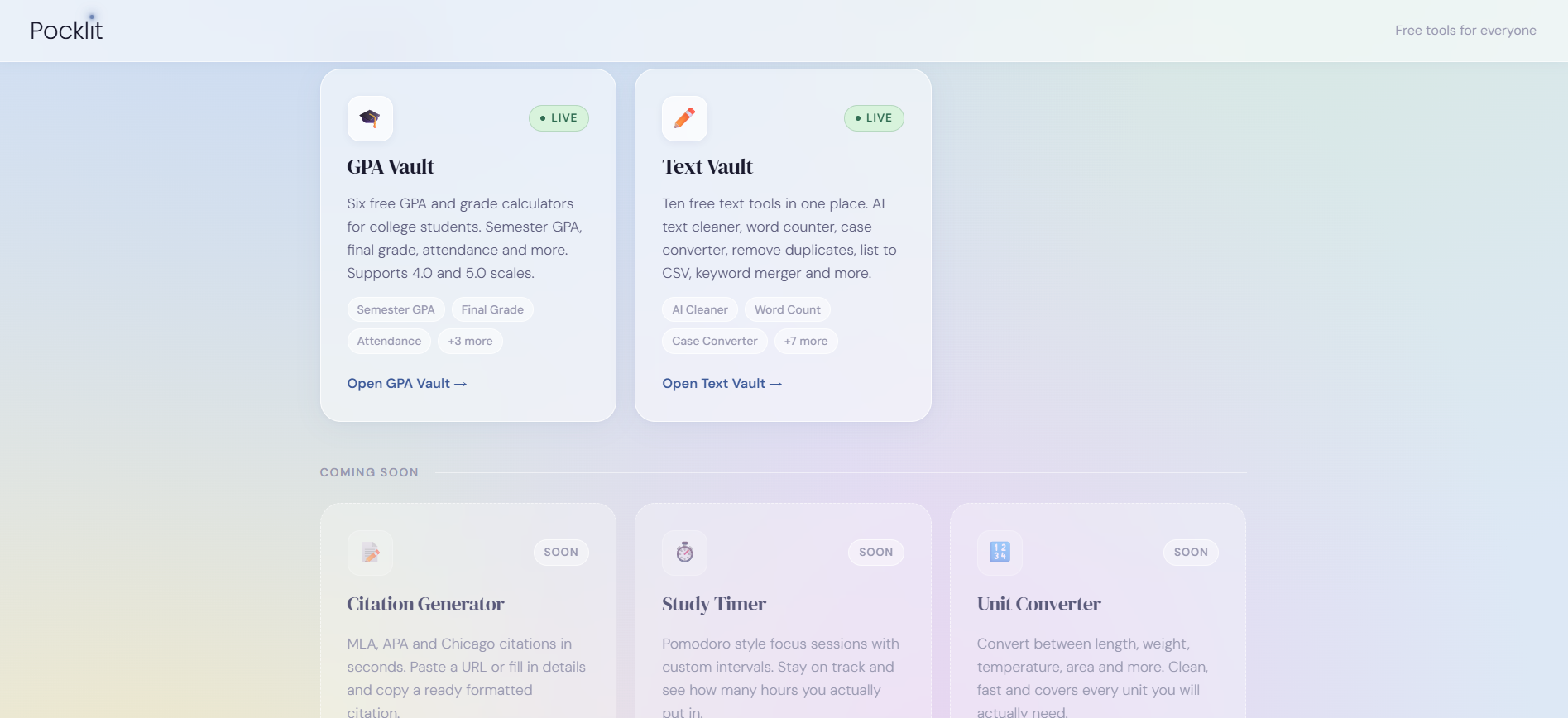 Pocklit - Screenshot 2 showing product features and functionality