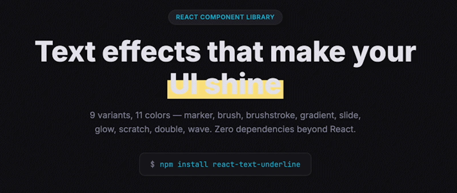 react-text-underline screenshot 1
