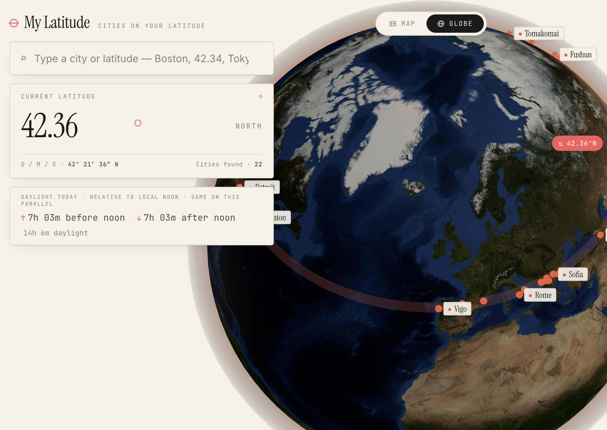 My Latitude — Cities on Your Parallel gallery image