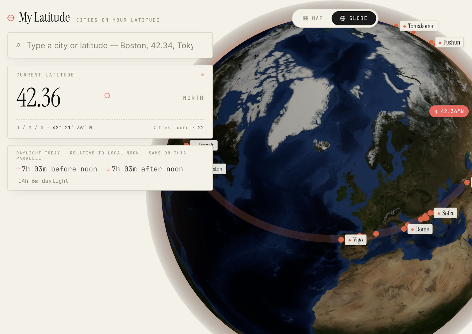 My Latitude — Cities on Your Parallel screenshot 3
