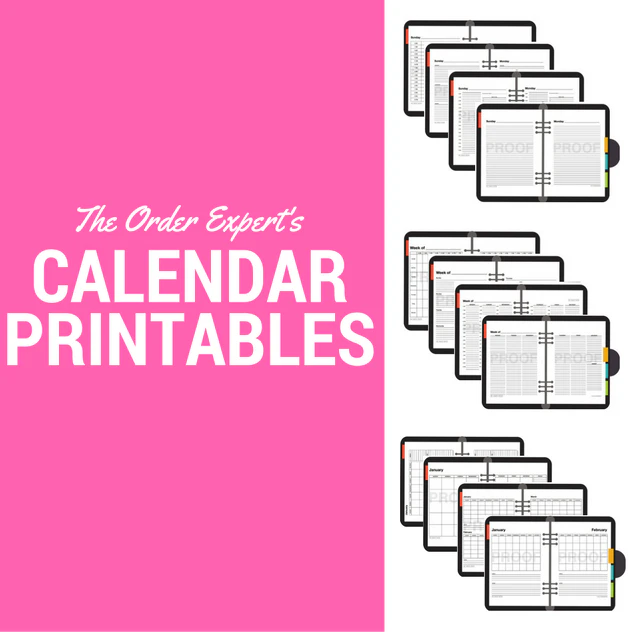 The Order Expert's Calendar Printables