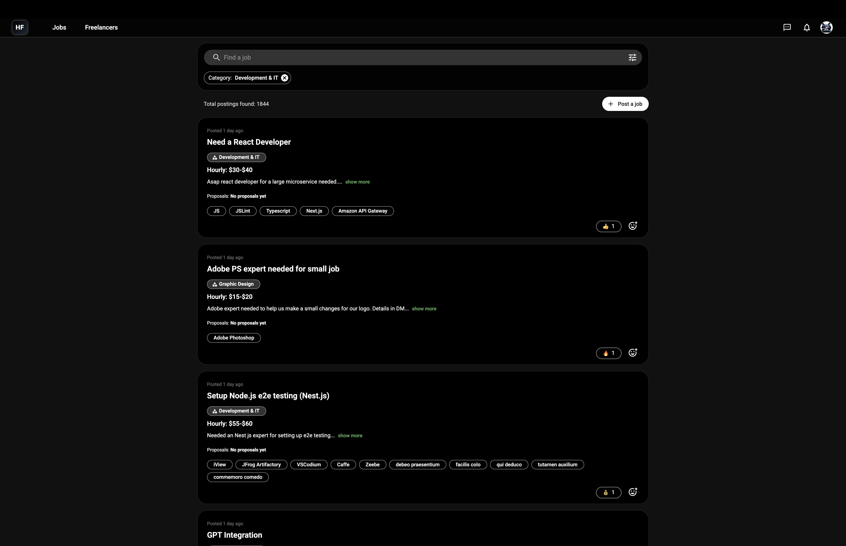 Hey Freelancer - Main product screenshot demonstrating key features and user interface