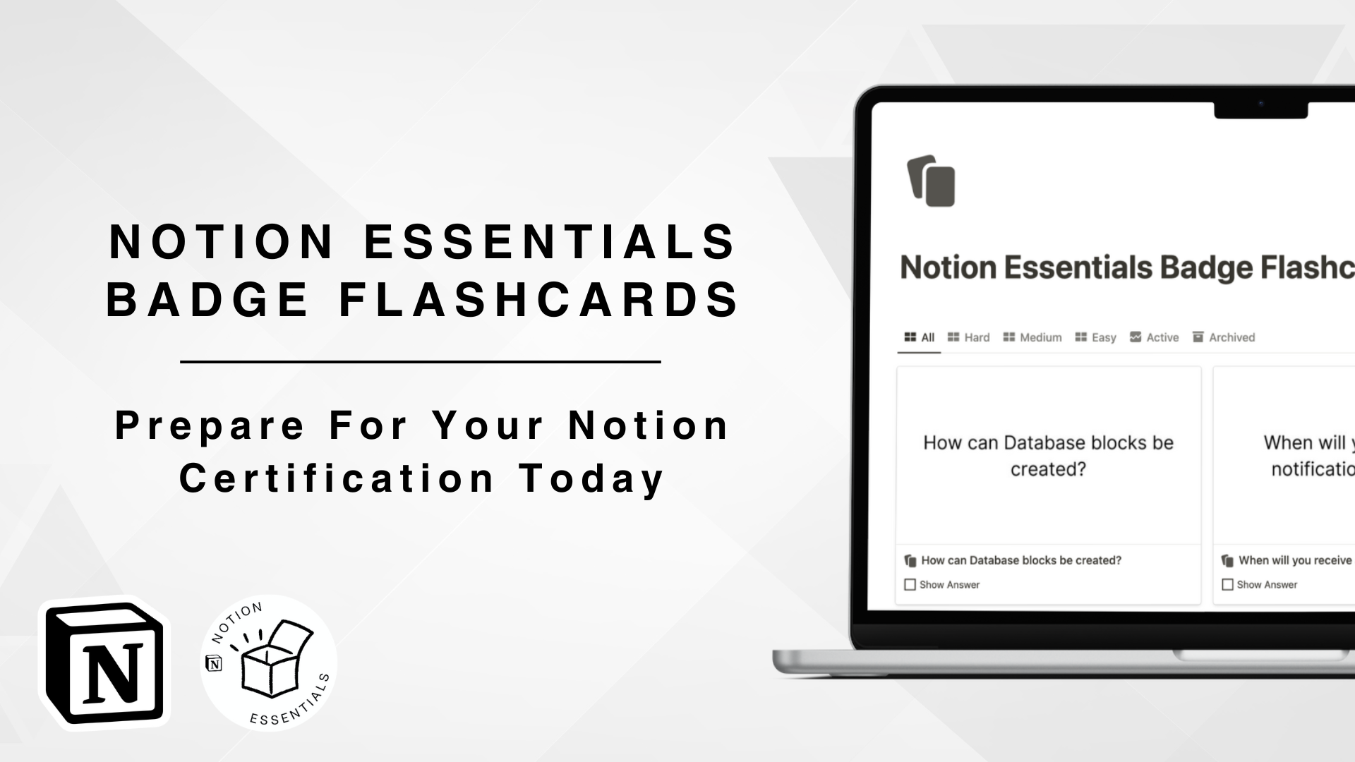 Notion Essentials badge flashcards - Bereid je vandaag voor op uw notioncertificering media 1
