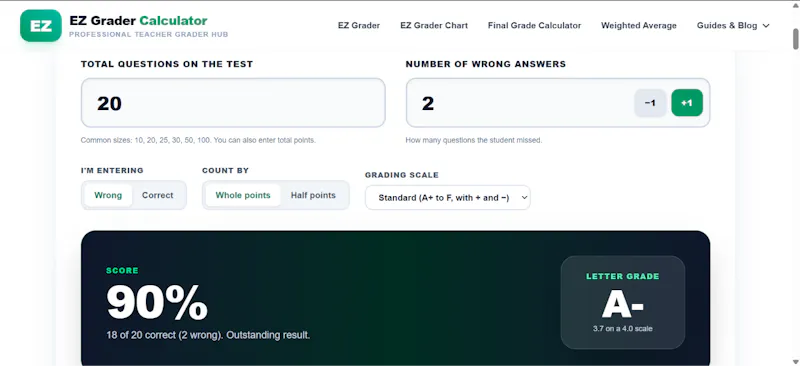 EZ Grader Calc screenshot 1