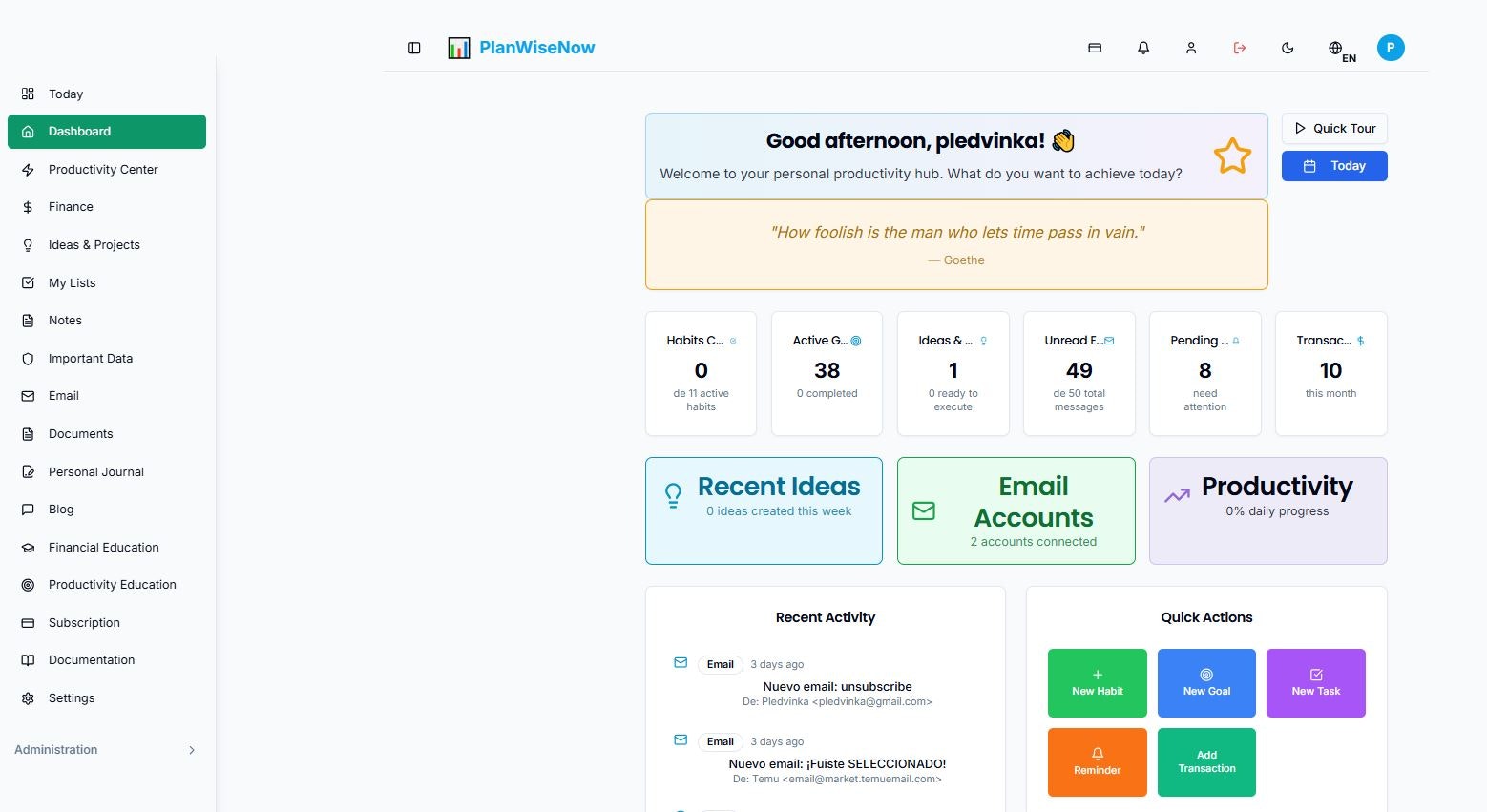 PlanWiseNow - Screenshot 3 showing product features and functionality