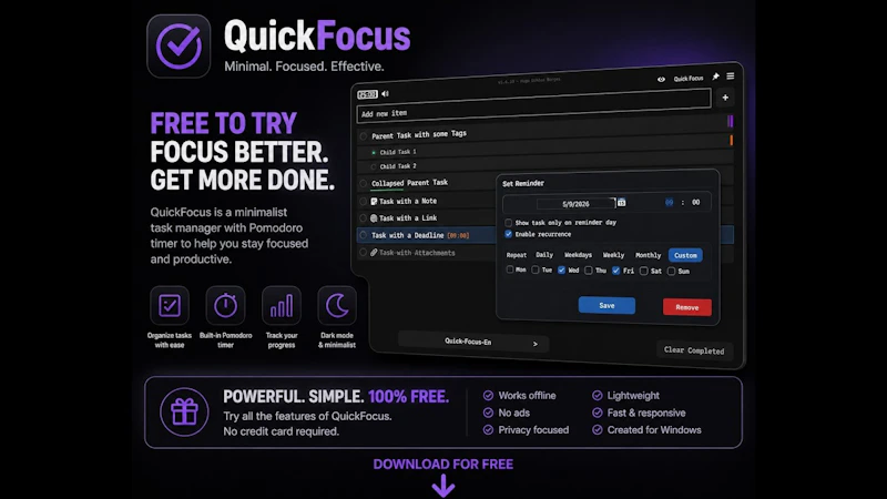 Quick Focus screenshot 1 (video preview)