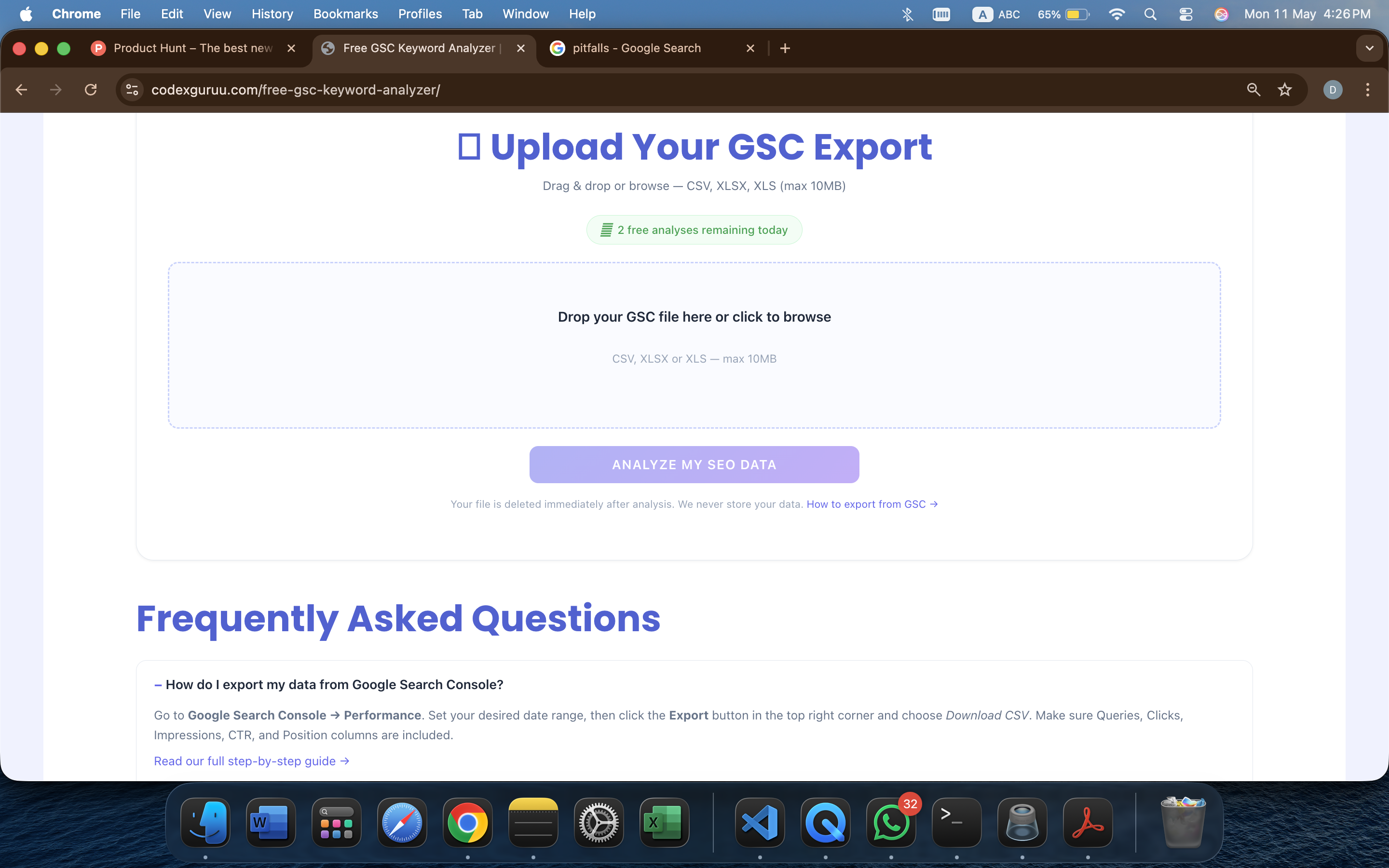 Free GSC Keyword Analyzer gallery image