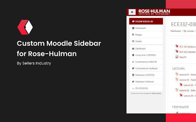 Moodle Custom Menu by Sellers Industry media 1