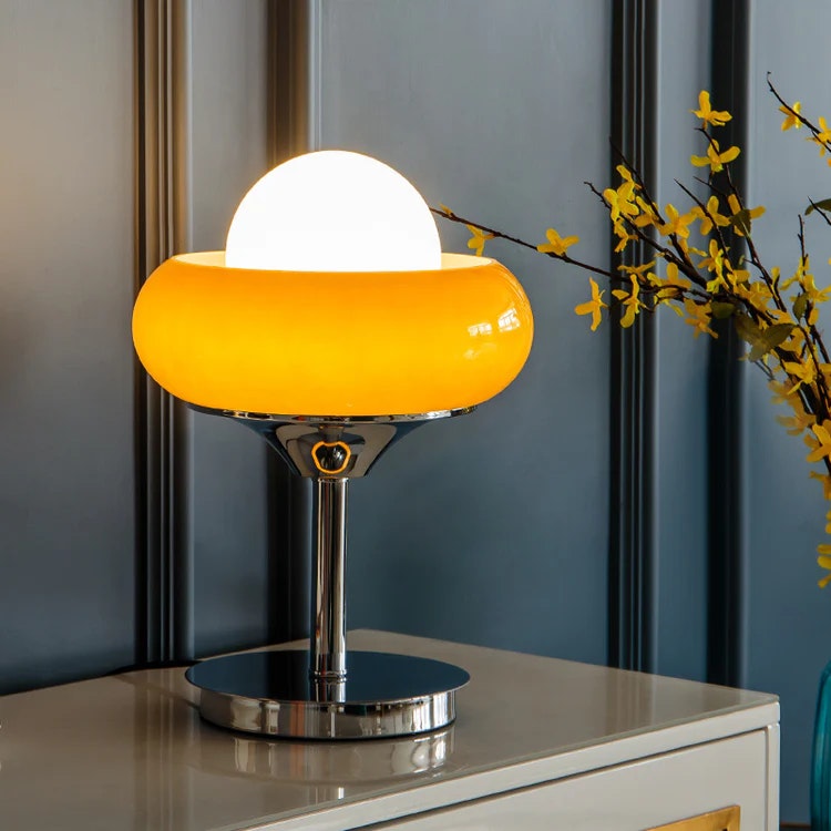 Modern egg tart table lamp - Product Hunt launch logo and brand identity