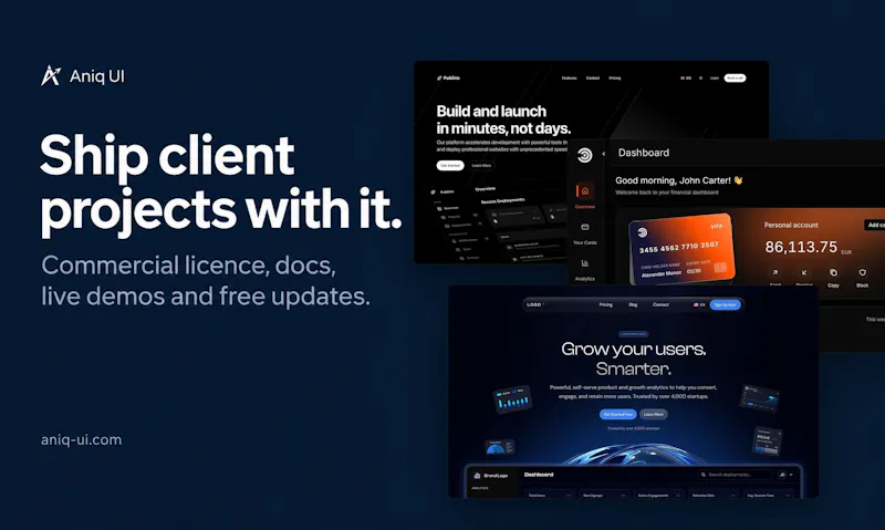 Aniq UI Bundle: 10 Next.js Templates screenshot 7