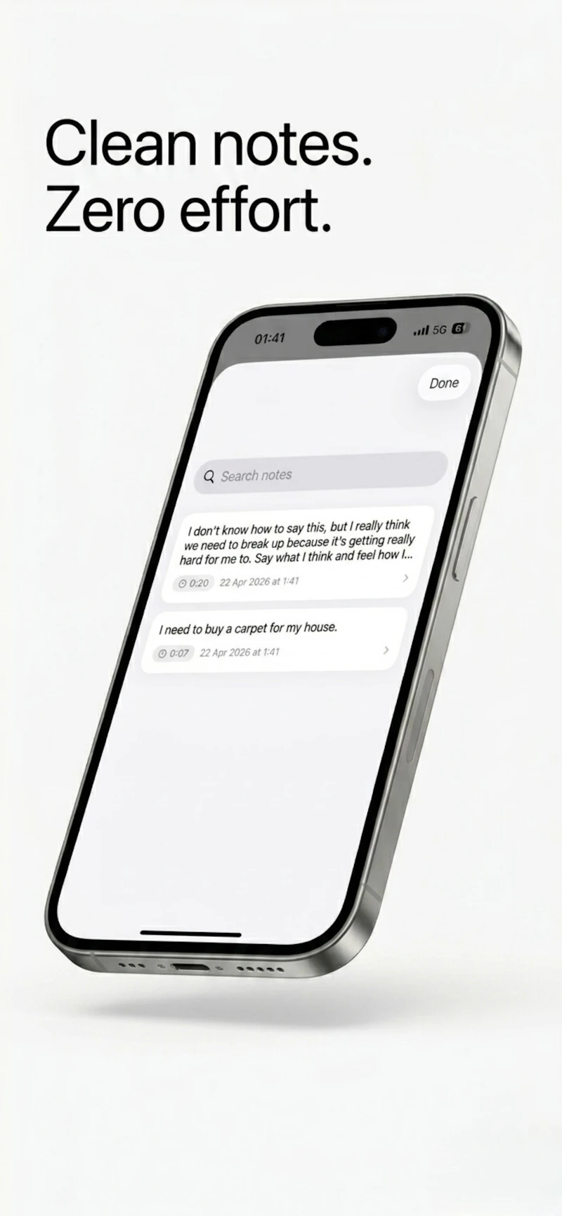 SpeakNote - Voice to (Clean) Notes screenshot 1