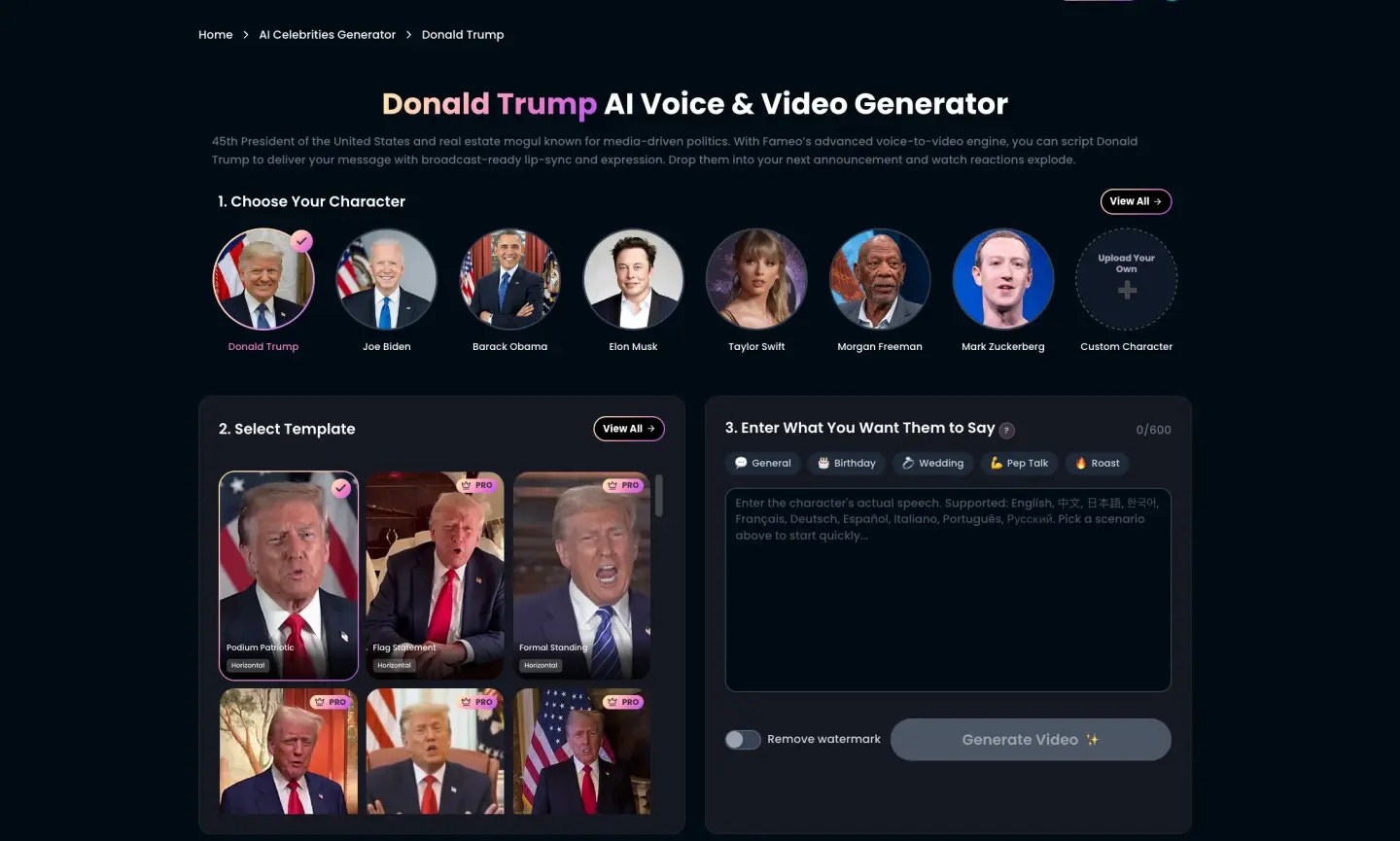 Fameo AI - Screenshot 3 showing product features and functionality