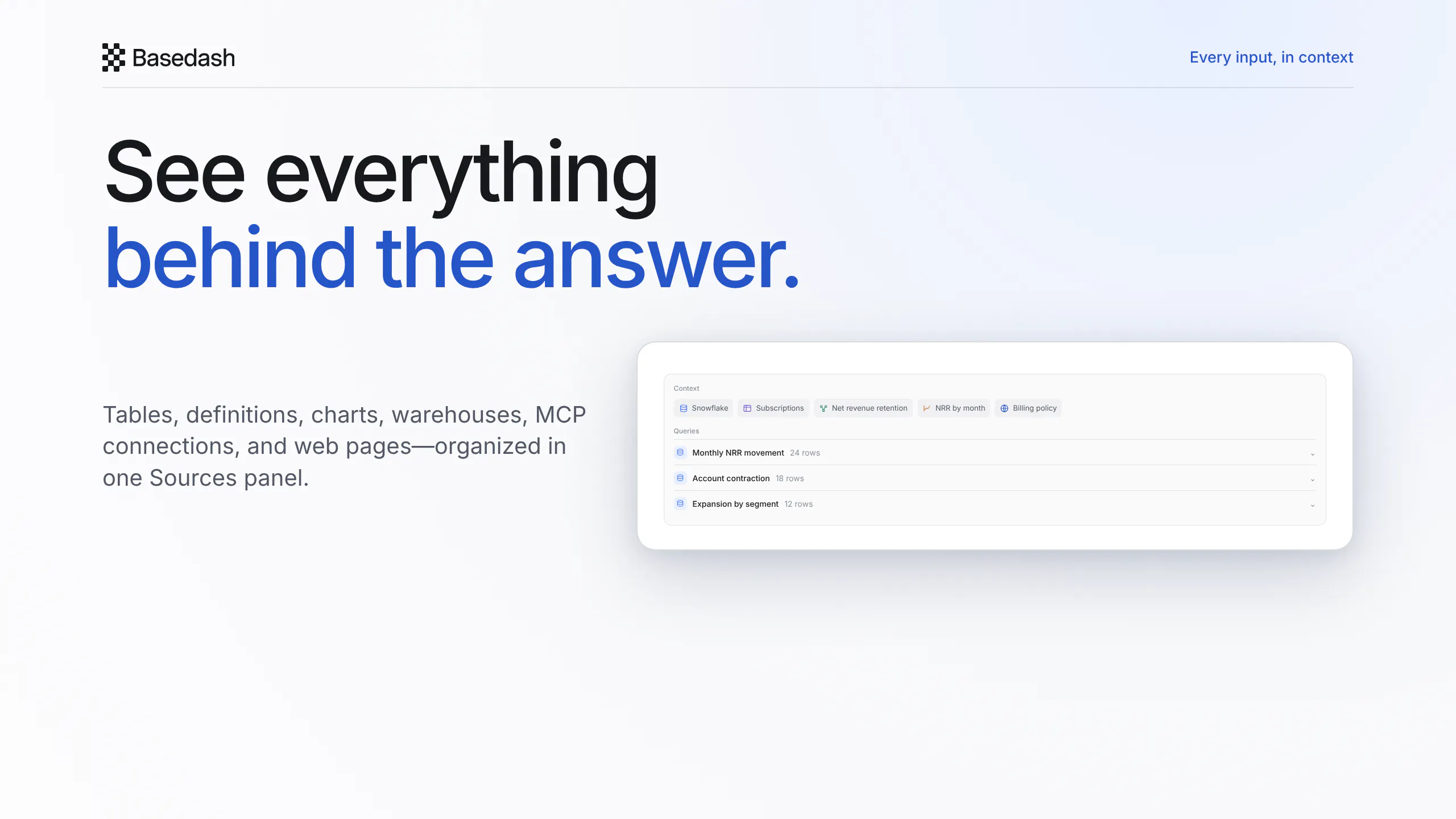 Basedash AI Sources 截图 2