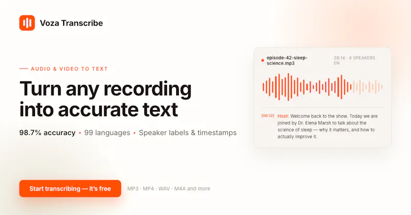 Voza Transcribe screenshot 1