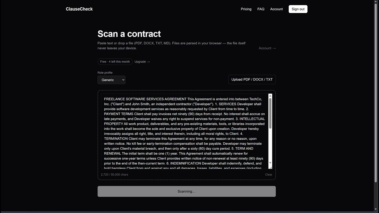 ClauseCheck — Stop signing bad contracts gallery image