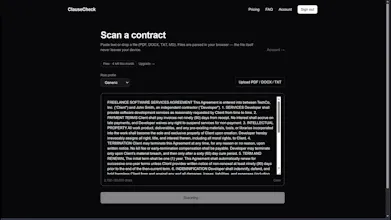 ClauseCheck — Stop signing bad contracts gallery image