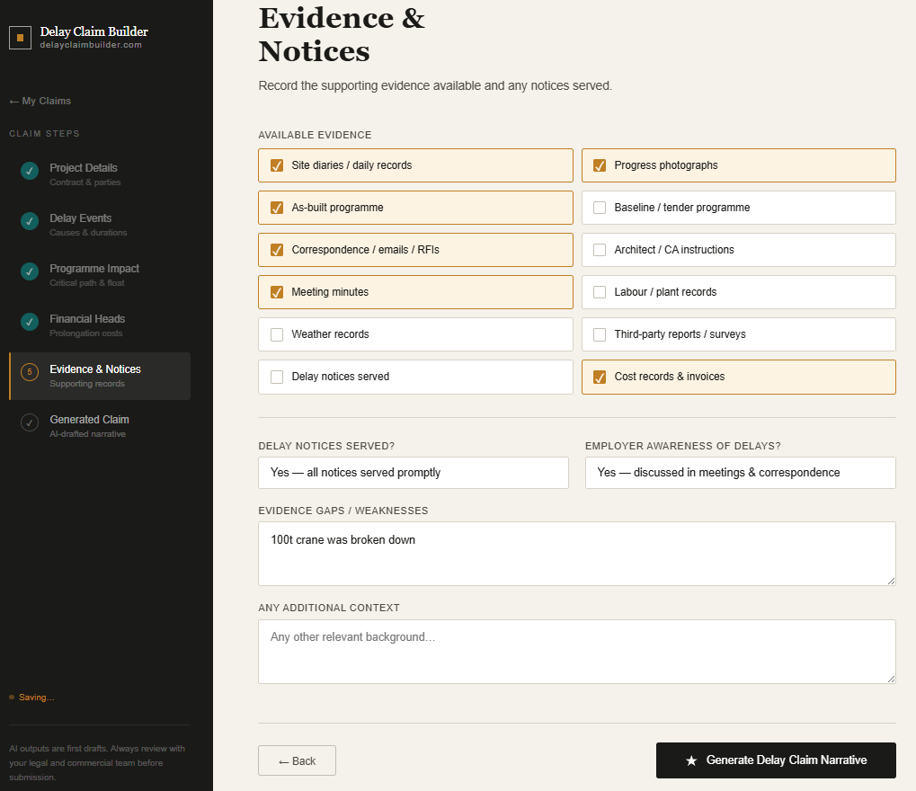 Delay Claim Builder | Claims Simplified gallery image