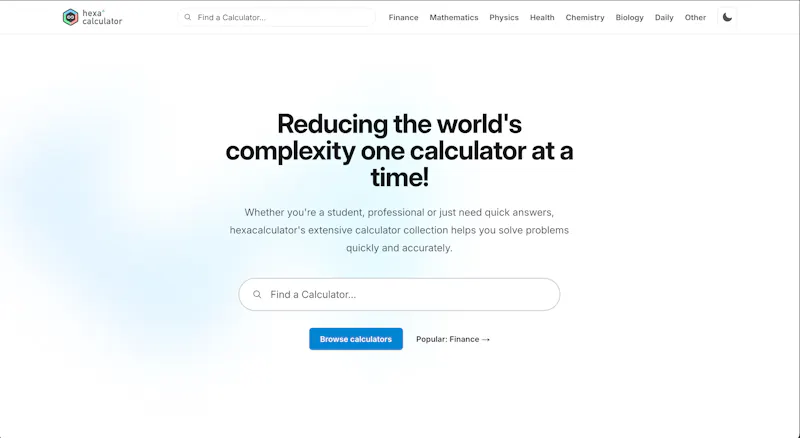 hexacalculator.com screenshot 1
