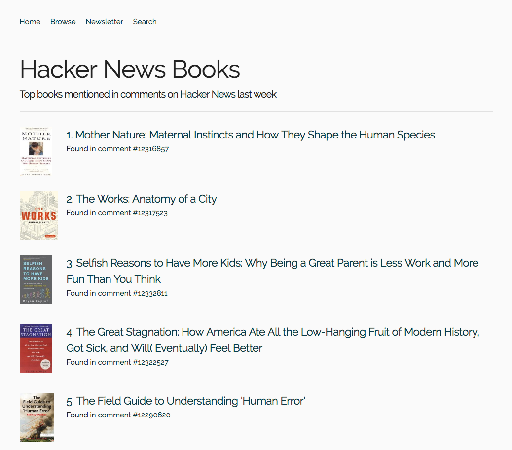 Hacker News Books