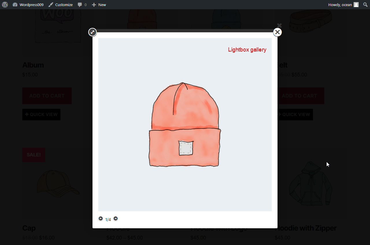 Quick View Woocommerce Product gallery image