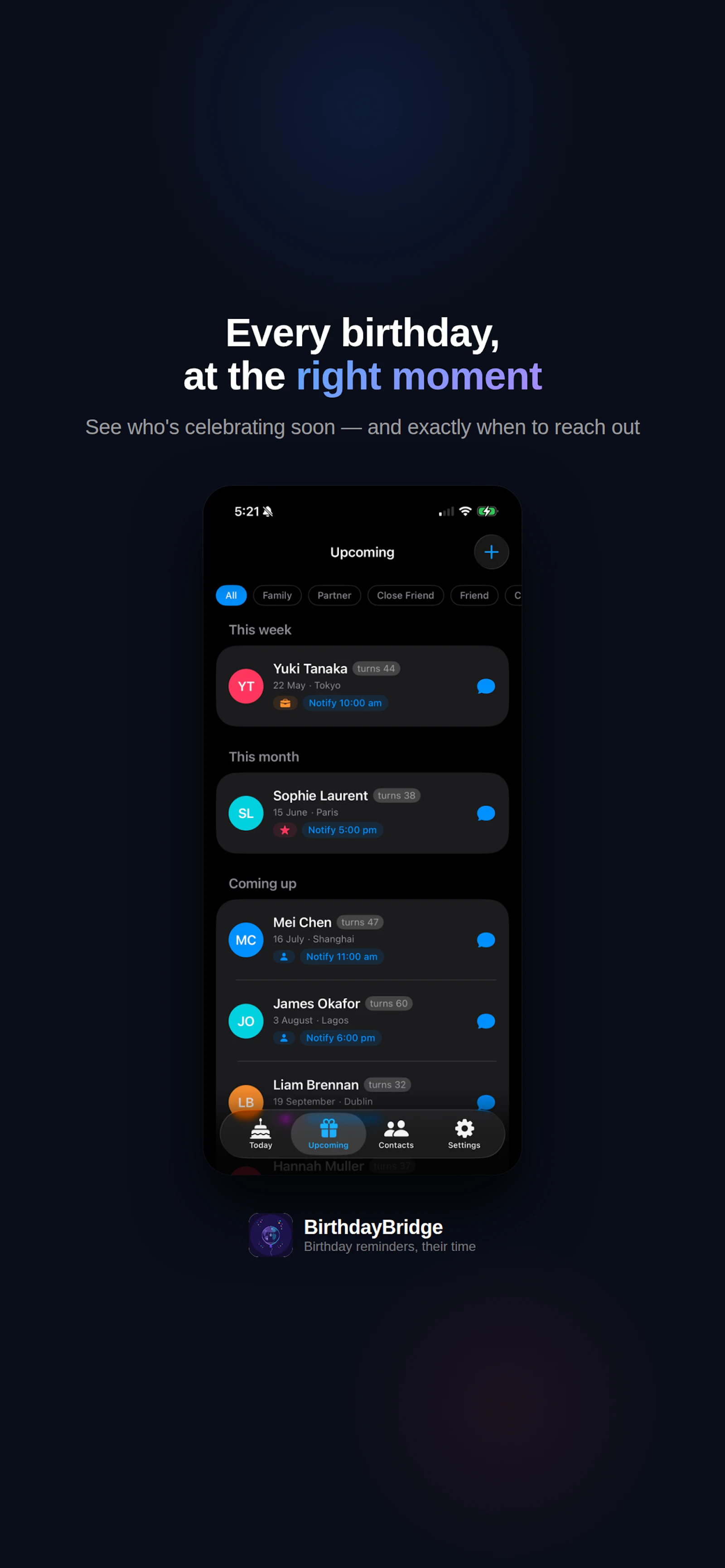 BirthdayBridge screenshot 3