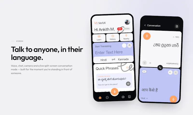VerbX Travel App screenshot 1