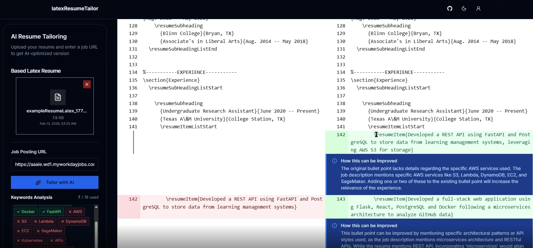 latexResumeTailor gallery image